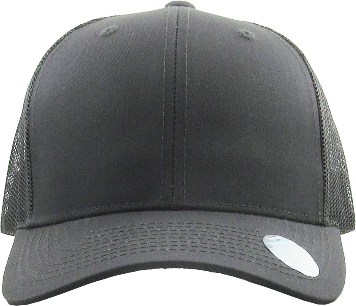 Dark Gray Classic 6 Panel Trucker Mesh Snapback Front View